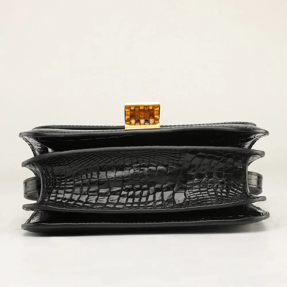 Crocodile Leather Crossbody Bag for Women – Square Shoulder Bag