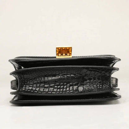 Crocodile Leather Crossbody Bag for Women – Square Shoulder Bag