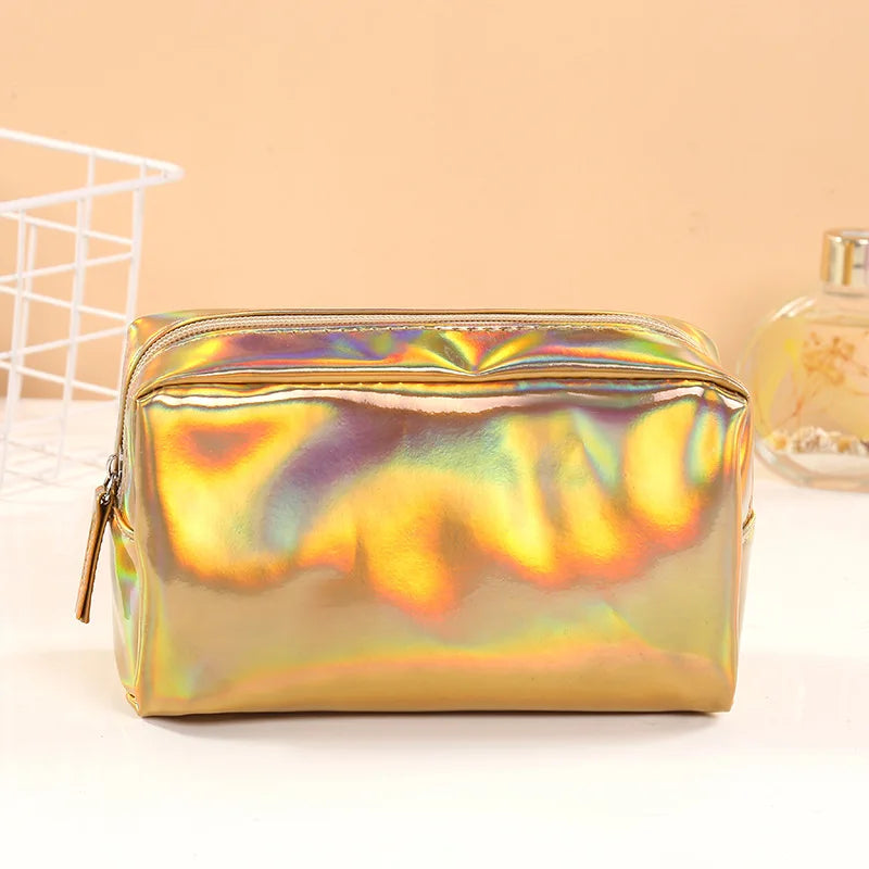 Holographic Laser Makeup Bag – Travel Cosmetic Organizer Pouch