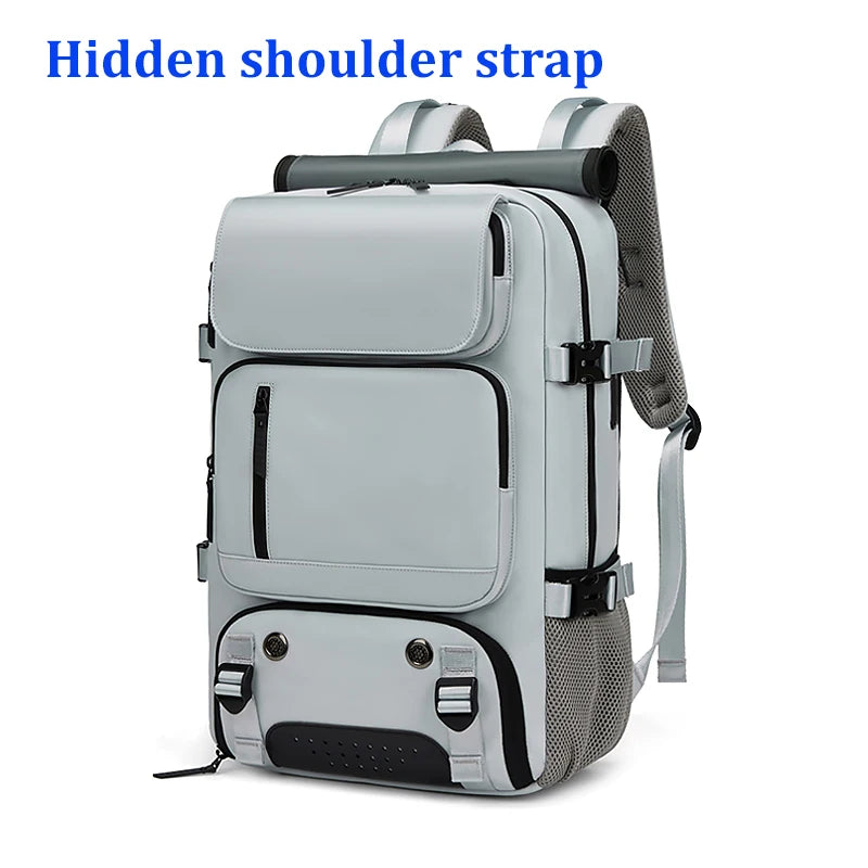 Waterproof 16" Laptop Backpack with Shoe Bag, Hidden USB Port & Hidden Shoulder Straps