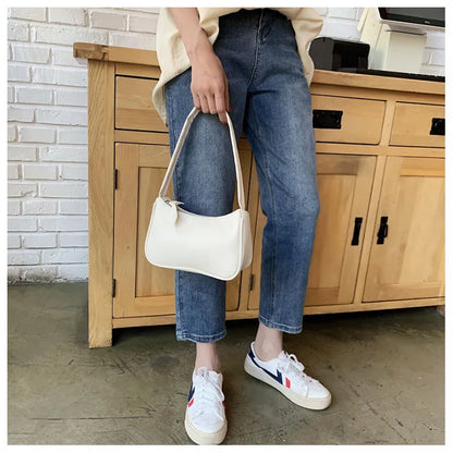 Retro PU Leather Shoulder Bag – Small Underarm Handbag
