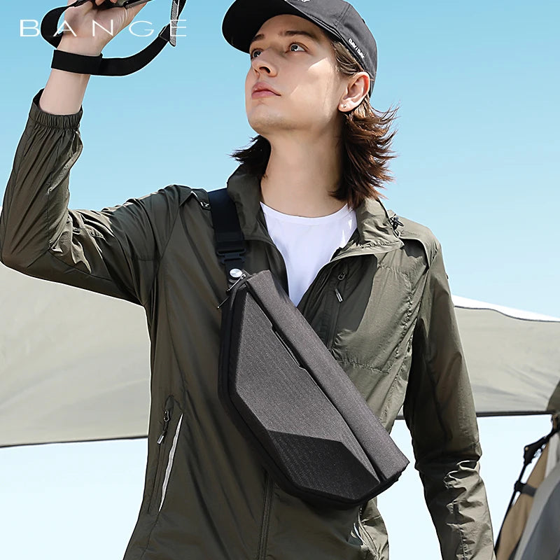BANGE Men's Waterproof Crossbody Sling Bag – Multifunction Chest & Shoulder Messenger