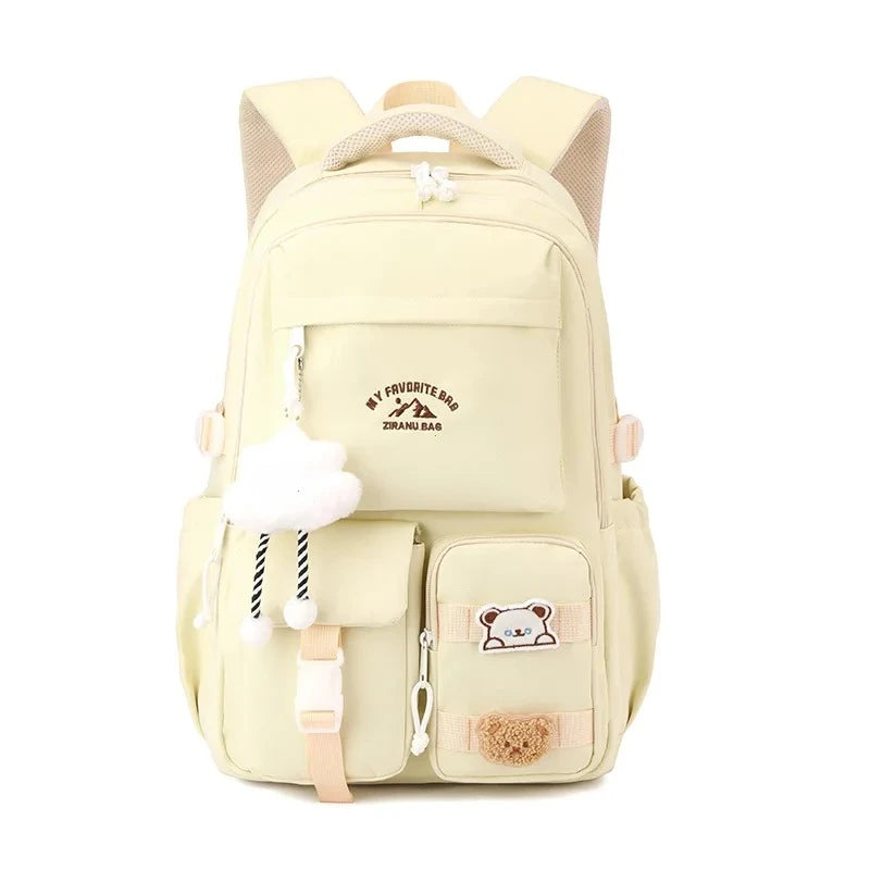 Waterproof Nylon Backpack – Korean Style Women's School & Travel Bag