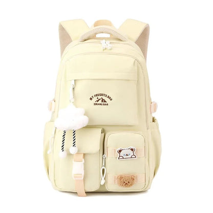 Waterproof Nylon Backpack – Korean Style Women's School & Travel Bag