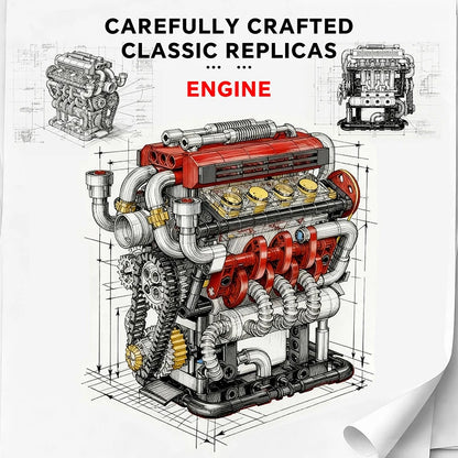 V8 Engine Building Blocks Set – Motorized 538pcs Technical Toy