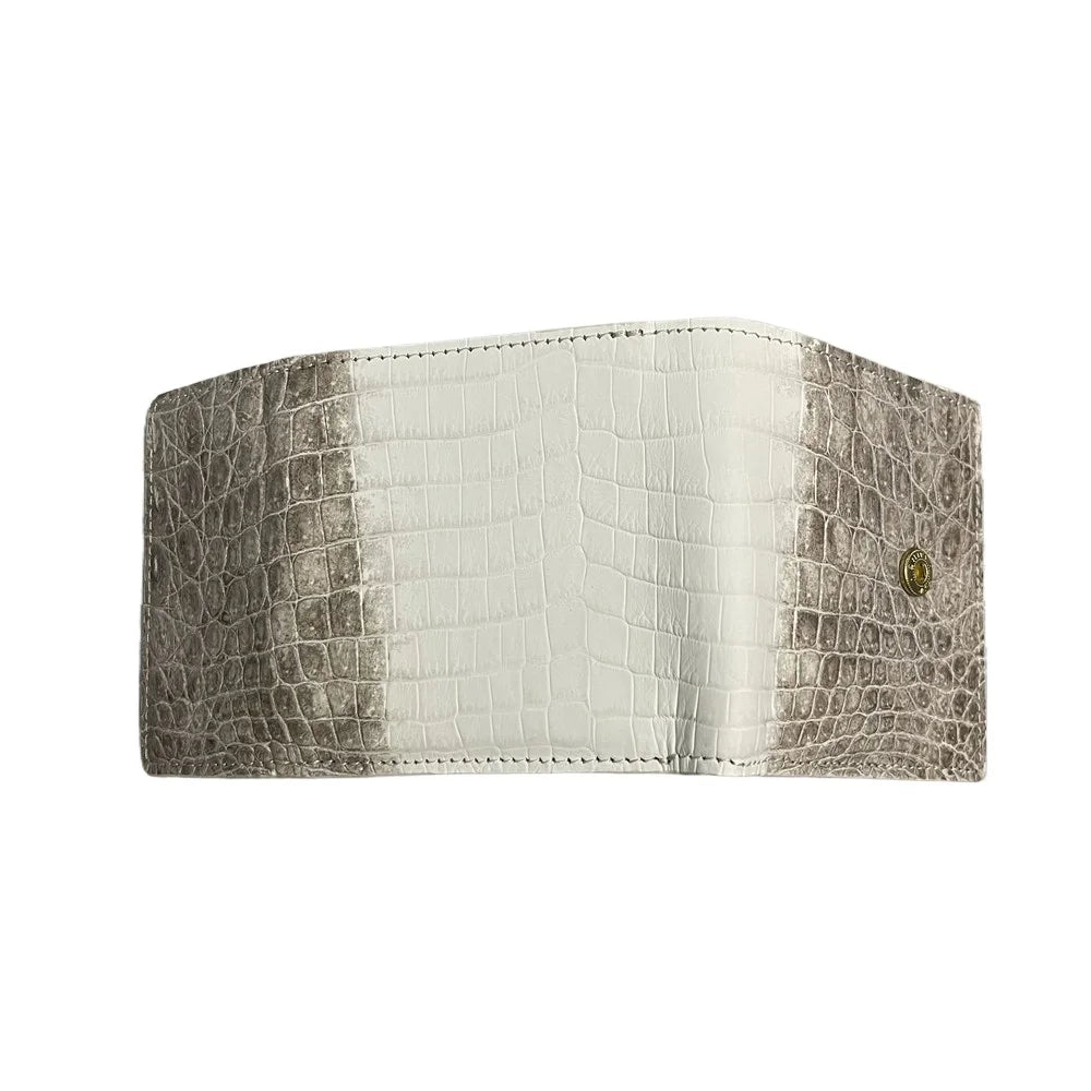 Himalayan Crocodile Leather Bifold Wallet – Unisex Multi-Card Zipper