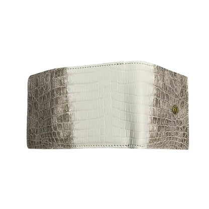 Himalayan Crocodile Leather Bifold Wallet – Unisex Multi-Card Zipper