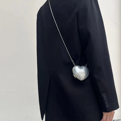 Heart Shape Mini Crossbody Bag – Women's Evening Chain Purse