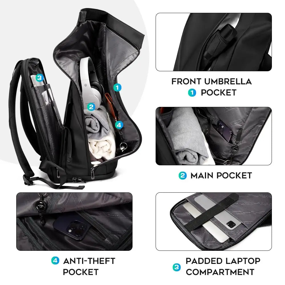 Bange BG-7700 Waterproof Laptop Backpack – 15.6" Flap-Top Fashion Rucksack