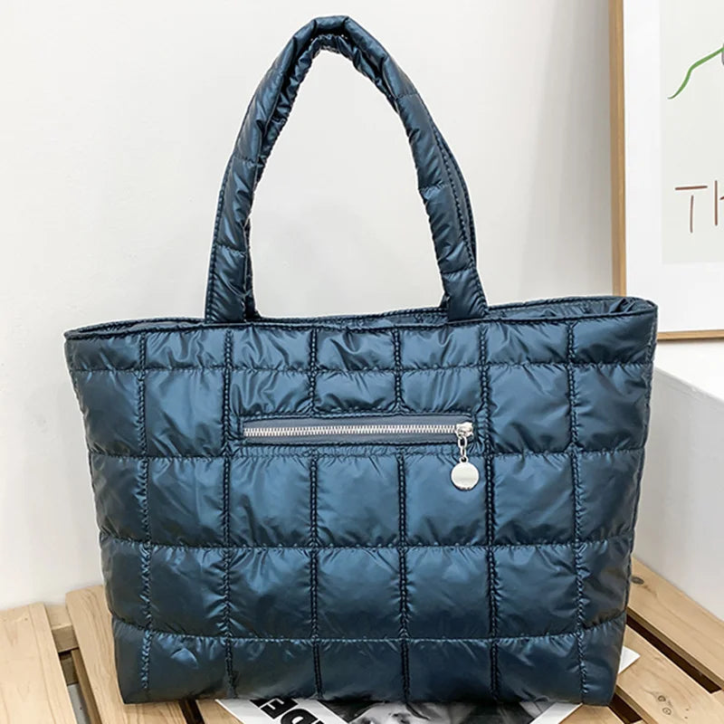 Quilted Puffer Tote Bag – Large Capacity Women's Shoulder Bag