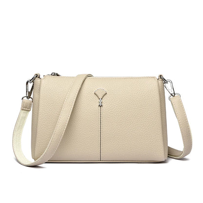Leather Crossbody Bag for Women – 3-Layer Elegant Shoulder Purse