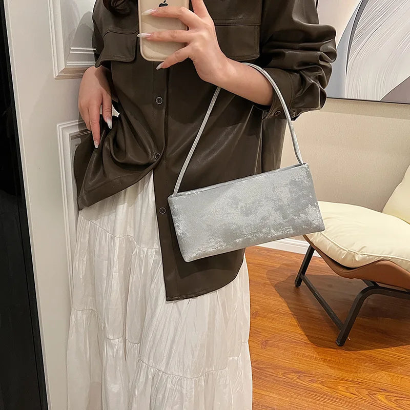 PU Leather Square Underarm Bag – Women's Trendy Shoulder Purse