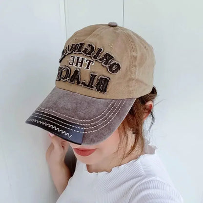 Unisex Vintage Baseball Cap Cotton Hats Men Women Casual 3d Black Letter Embroidery Outdoor Sports