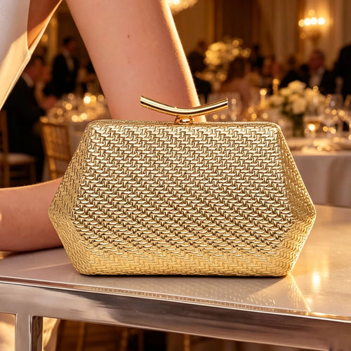 Woven Diamond Evening Bag for Women – Luxury Clutch Purse
