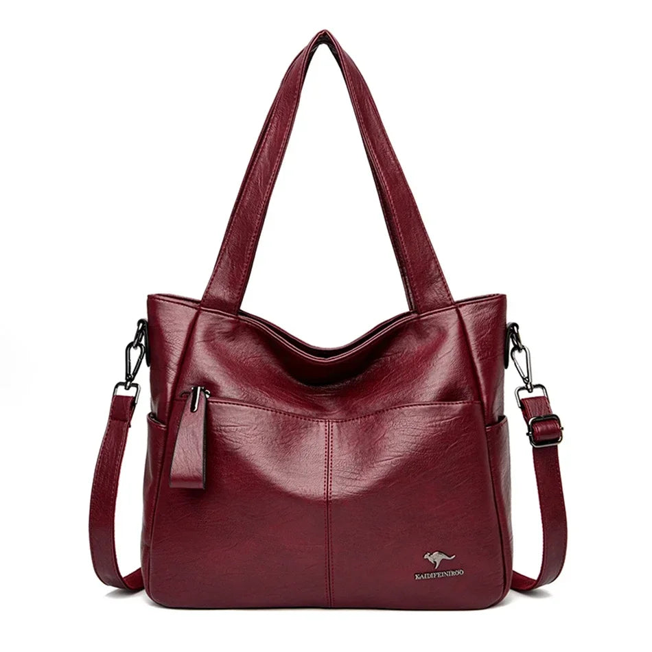 Women's Leather Tote Bag – Luxury Top Handle Shoulder Bag