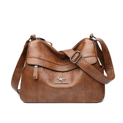 Leather Crossbody Bag for Women – Multi-Layer Shoulder Bag