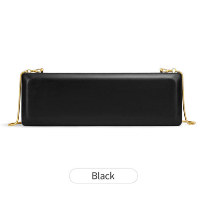 Evening Clutch Bag Women's Minimalist Hard Shell with Gold Chain