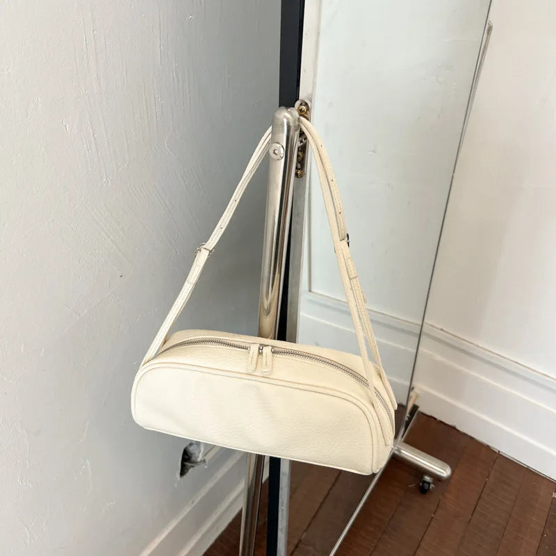 Lychee Texture Shoulder Bag – Korean Minimalist Underarm Bag for Women