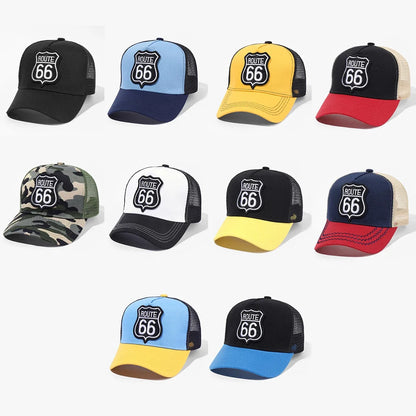 Route 66 Mesh Trucker Cap – Breathable Adjustable Baseball Hat