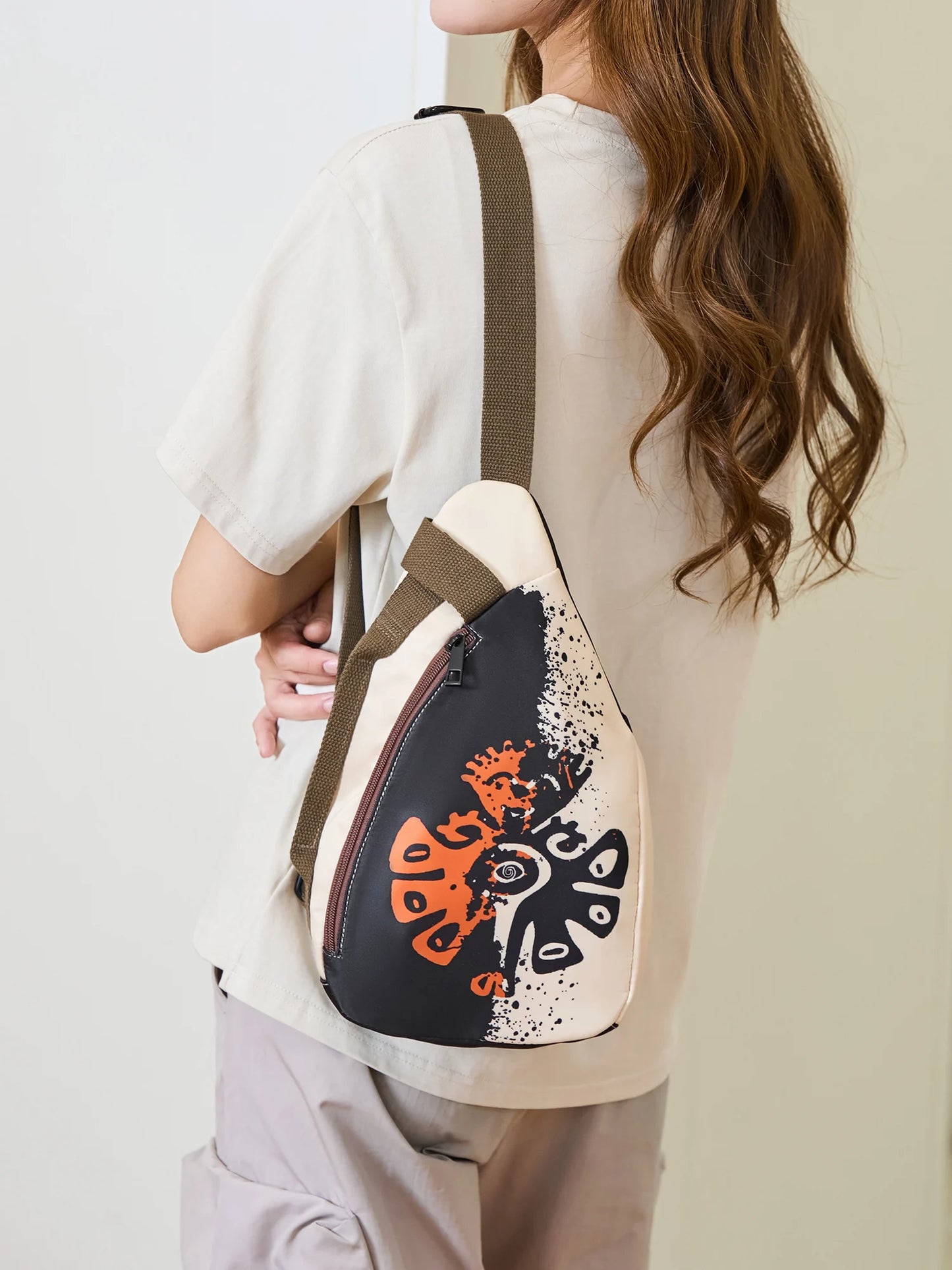Nylon Chest Bag for Women – Large Capacity Sling Purse