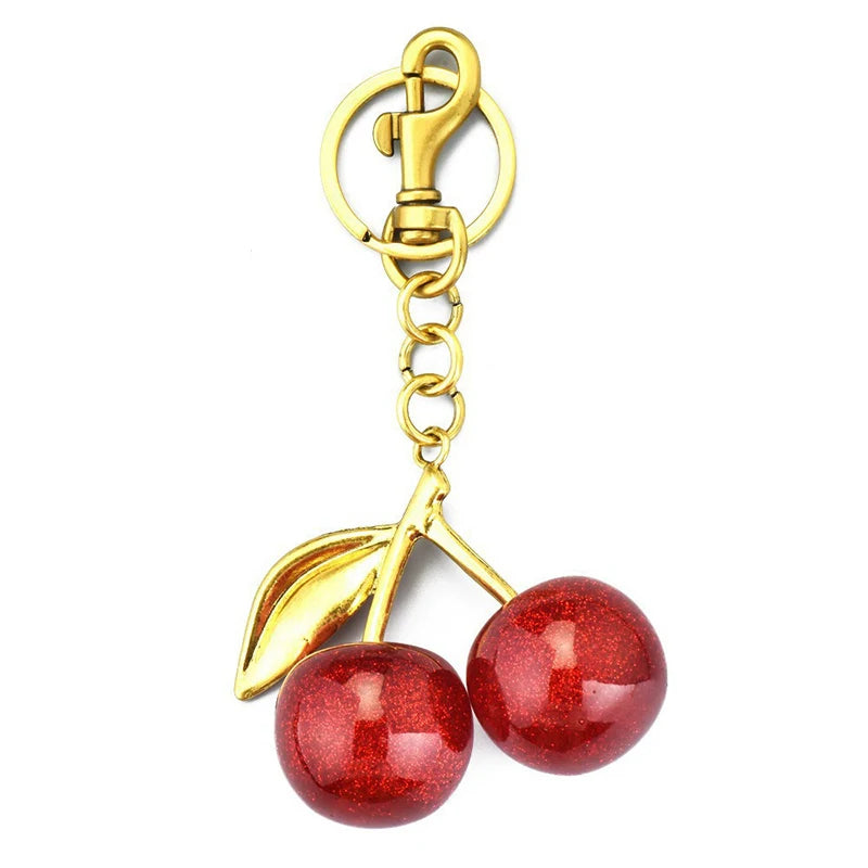 Crystal Cherry Ball Bag Charm & Keychain Pendant