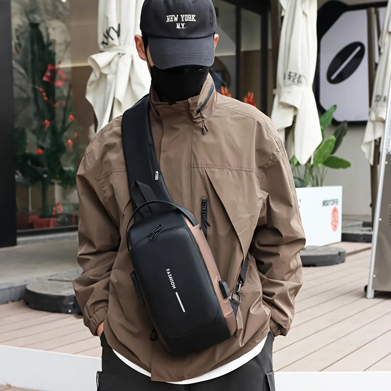Anti-Theft Sling Bag for Men – Password Lock Chest Crossbody Pack