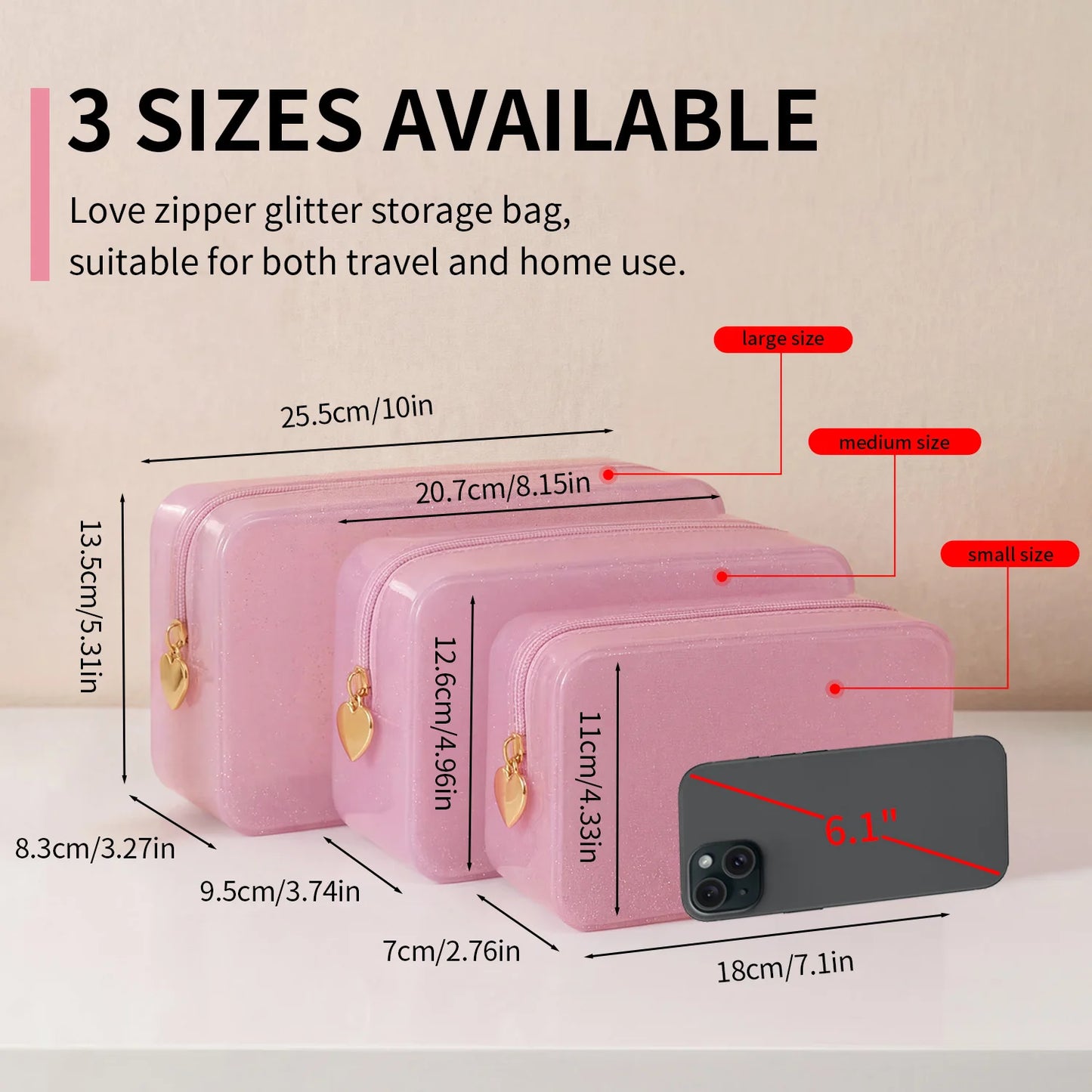 Large Capacity Waterproof Cosmetic Bag – PVC Travel Toiletry Organizer
