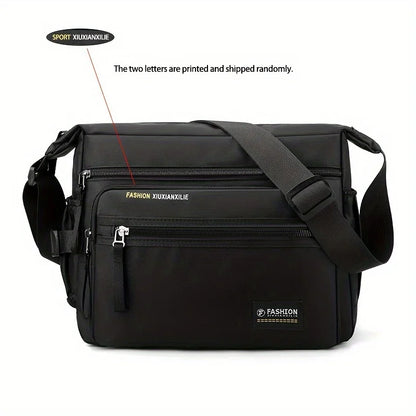 Waterproof Nylon Men's Crossbody Shoulder Bag – Multi-Pocket