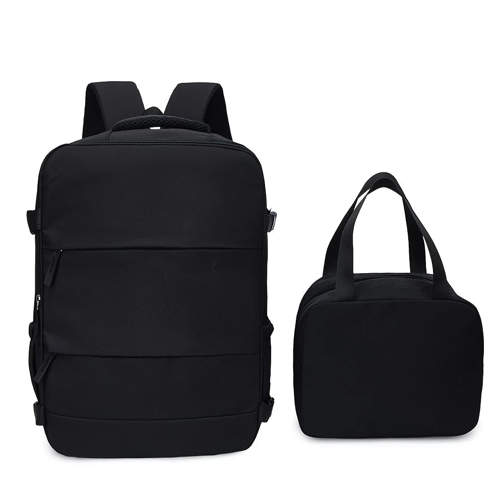 Travel Backpack Set – Carry-On Rucksack with Shoe Compartment & Matching Handbag