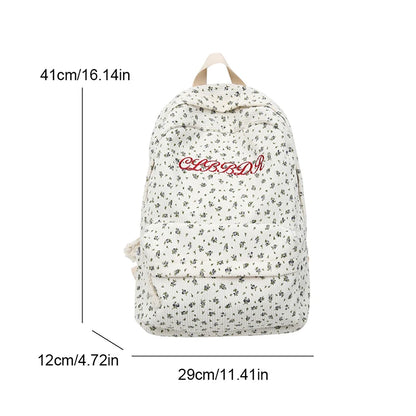Floral Corduroy Backpack for Women – Cute Embroidery School Bag
