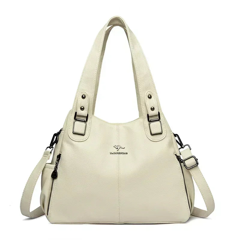 Leather Tote Shoulder Bag for Women – Large Crossbody Handbag