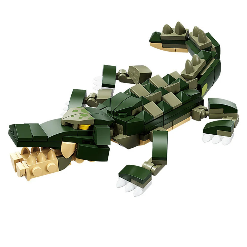 Wild Animal Building Block Kit – Fox, Wolf, Giraffe & More