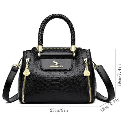 Designer Monogram Leather Crossbody Bag with Braided Handle
