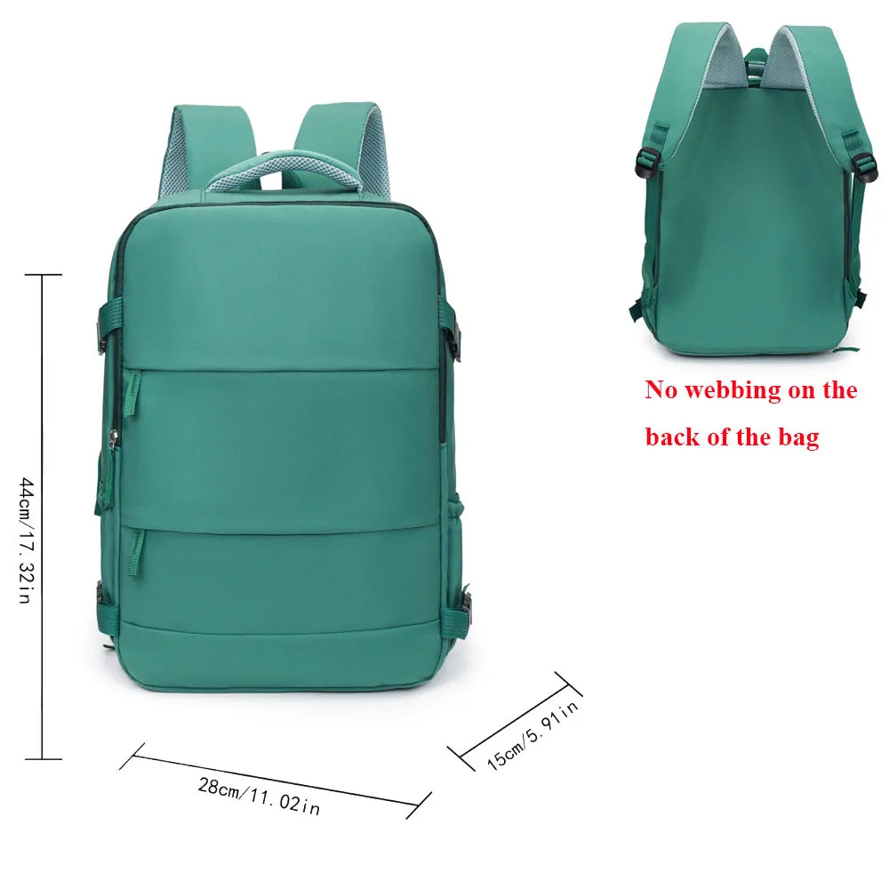 Large Capacity Travel Backpack with Luggage Strap for Women