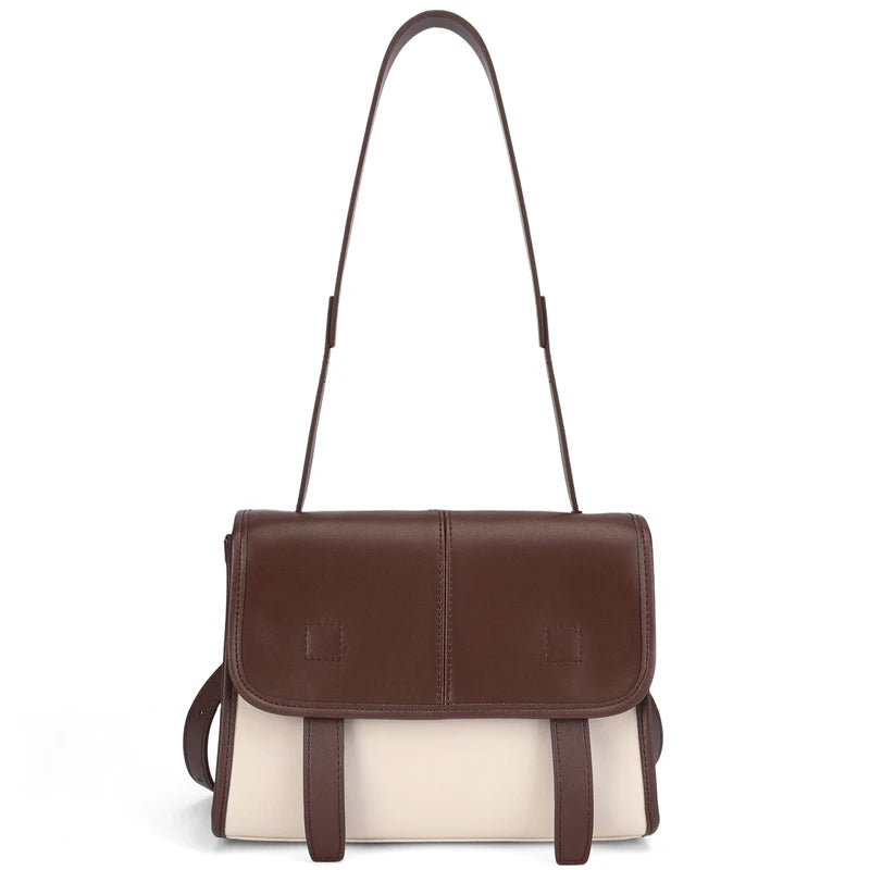 Women's Genuine Leather Crossbody Bag – Multi-Pocket Shoulder Messenger