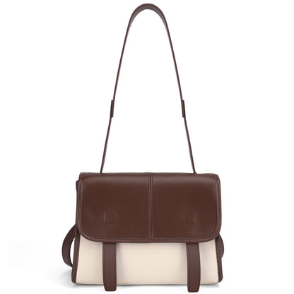 Women's Genuine Leather Crossbody Bag – Multi-Pocket Shoulder Messenger