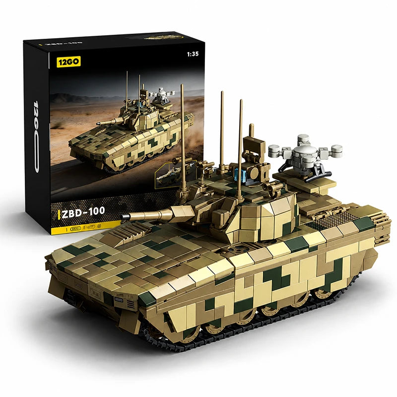 Military Army Tank MOC Building Blocks Set with Soldier Figures