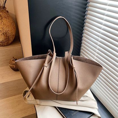 Large PU Leather Tote Bag for Women – Hobo Shoulder Bag with Pouch