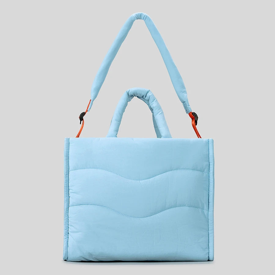 Quilted Padded Large Tote Bag Soft Puffer Women Handbag Casual Nylon Down Cotton Shoulder Crossbody
