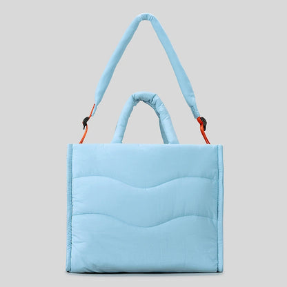Quilted Padded Large Tote Bag Soft Puffer Women Handbag Casual Nylon Down Cotton Shoulder Crossbody