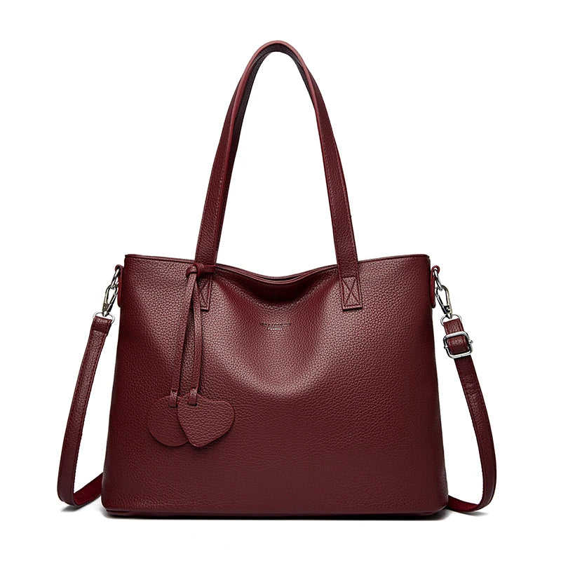 Soft Leather Tote Bag for Women – Designer Shoulder & Crossbody Handbag