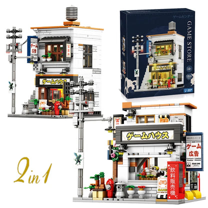 Japanese Ramen Shop Building Blocks Set – MOC Street Scene with Lights