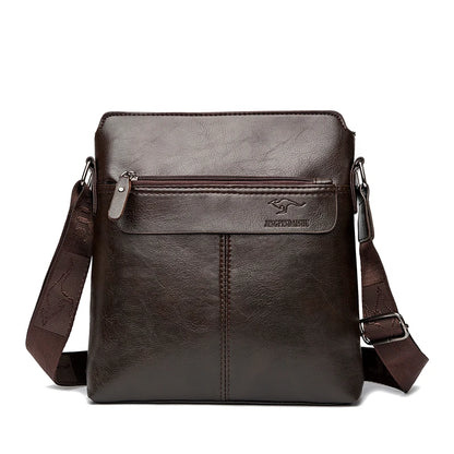 Men's Crossbody Messenger Bag – PU Leather Multi-Pocket Shoulder Bag