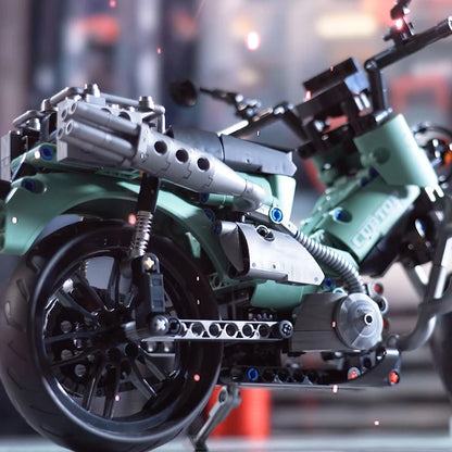 MOC Retro Motorcycle Building Blocks Set – 1:8 Scale Technic Brick Kit