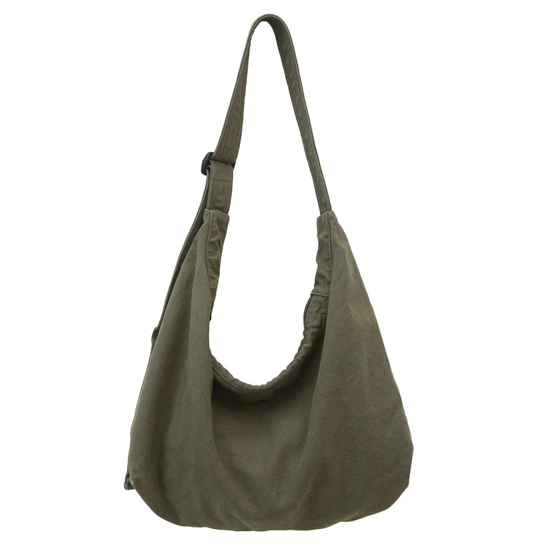 Canvas Crossbody Hobo Bag – Retro Large Capacity Shoulder Bag
