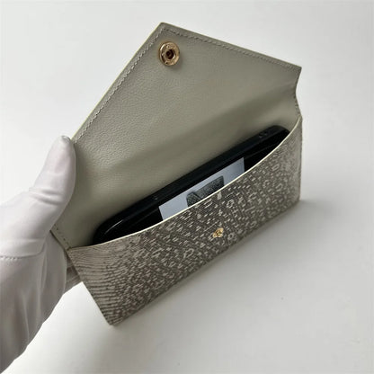 Lizard Leather Women's Envelope Clutch – Genuine Exotic Card Wallet