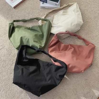 Canvas Totes Bags Women Casual Wild Ladies Handbags Solid Color Shoulder Bag Simple Female Messenger