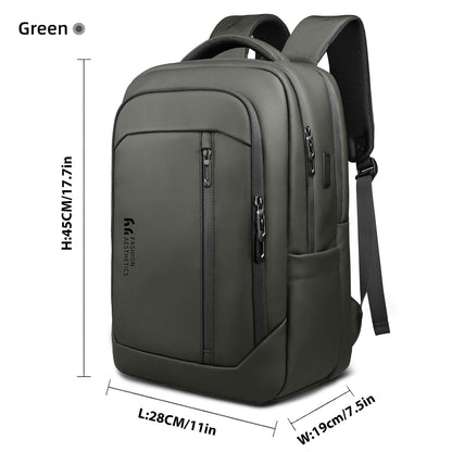 Business Laptop Backpack, Waterproof 17-Inch Bag with USB Port