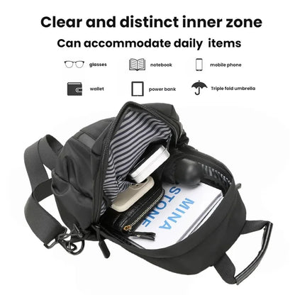 Men's Chest Bag Sling Bag with USB Charging Port