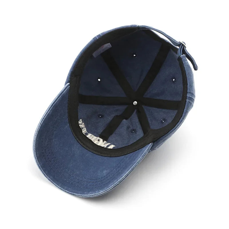 Embroidered Cotton Baseball Cap – Unisex Retro Snapback Hat